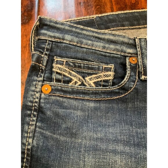 Big Star Medium Wash "Alex Skinny" Blue Denim Jeans Embroidered Pockets, Size 29 - Picture 4 of 10